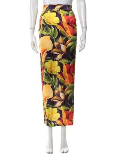 Pre-owned Kim Shui Silk Long Skirt In Multi