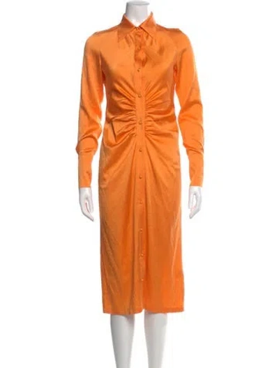 Pre-owned Kim Shui Silk Midi Length Dress In Orange