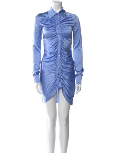 Pre-owned Kim Shui Silk Mini Dress In Blue
