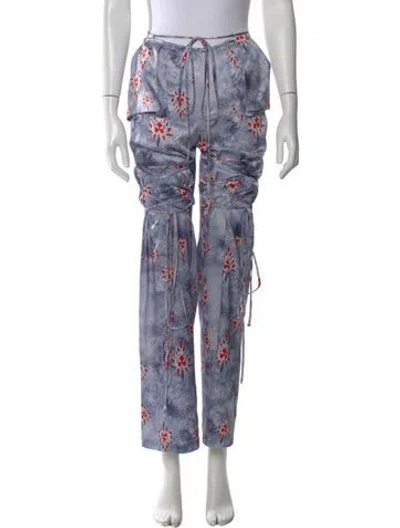 Pre-owned Kim Shui Silk Wide Leg Pants In Red