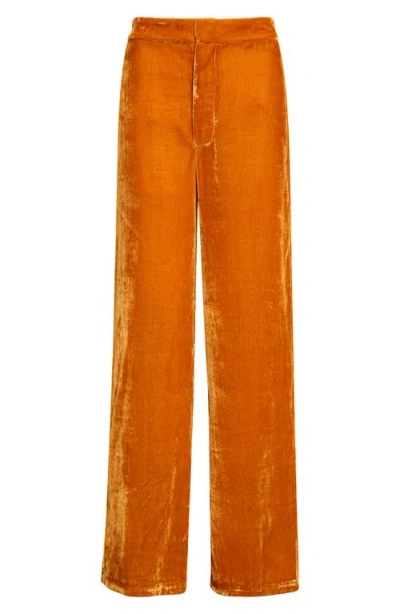 Kim Shui Silvia Silk Blend Velvet Trousers In Orange