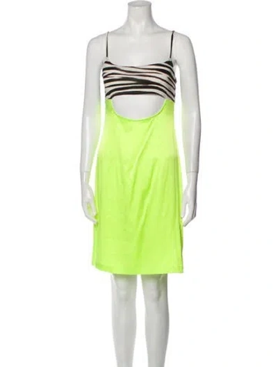 Pre-owned Kim Shui Square Neckline Mini Dress In Green