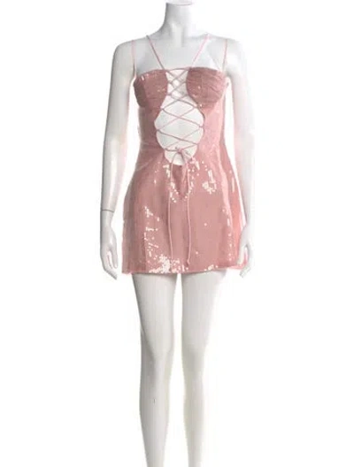 Pre-owned Kim Shui Square Neckline Mini Dress In Pink