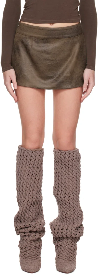 Kim Shui Ssense Exclusive Brown Miniskirt