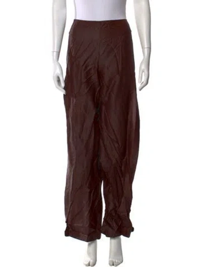 Pre-owned Kim Shui Straight Leg Pants In Brown