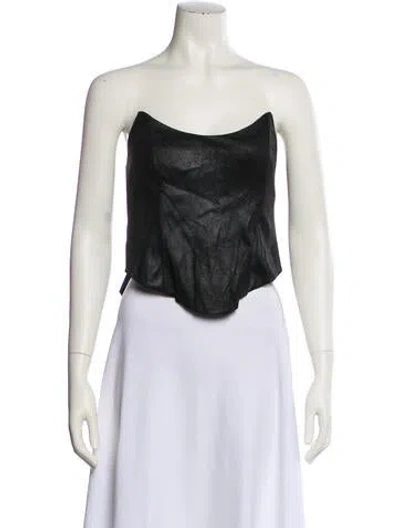 Pre-owned Kim Shui Strapless Crop Top W/ Tags In Black