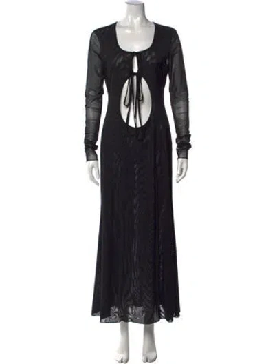 Pre-owned Kim Shui Tie Neck Long Dress In Black