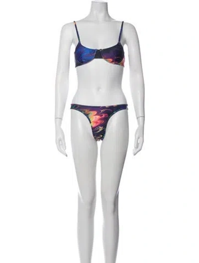 Pre-owned Kim Shui Tie-dye Print Bikini In Purple