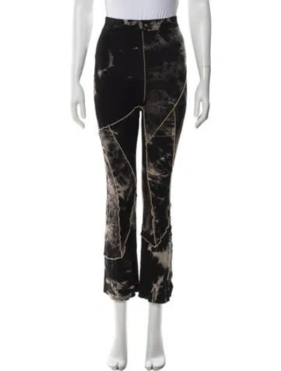 Pre-owned Kim Shui Tie-dye Print Flared Pants In Black