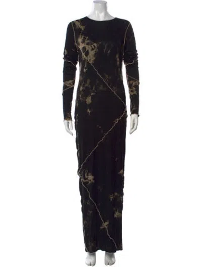 Pre-owned Kim Shui Tie-dye Print Long Dress In Black