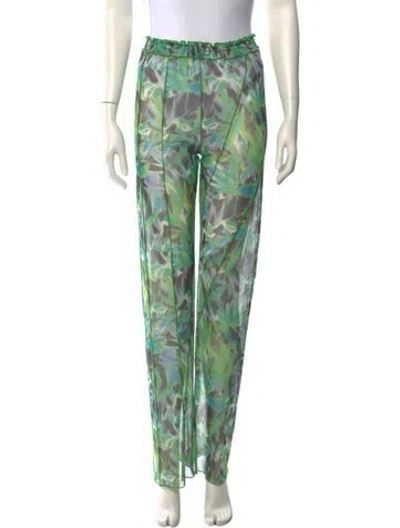 Pre-owned Kim Shui Tie-dye Print Skinny Leg Pants In Green
