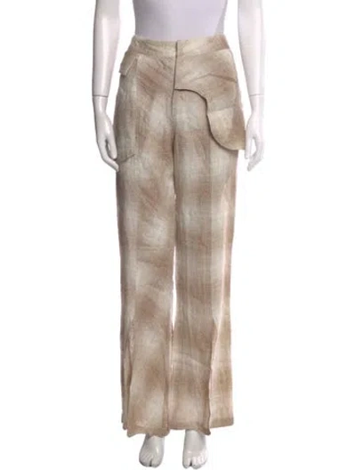 Pre-owned Kim Shui Tie-dye Print Wide Leg Pants In Neutral