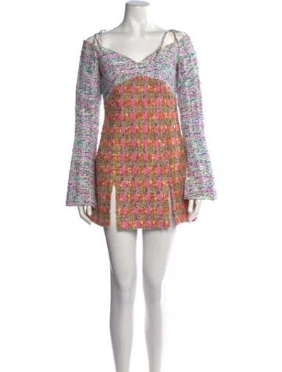 Pre-owned Kim Shui Tweed Pattern Mini Dress In Multicolor