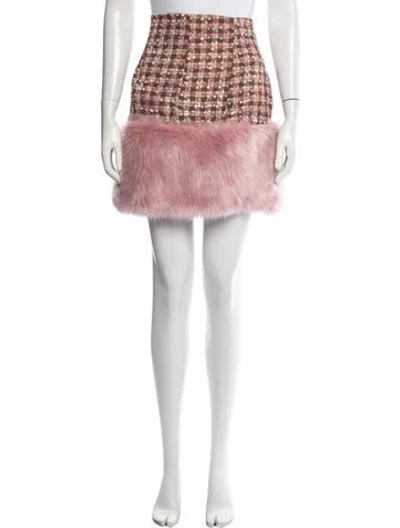 Pre-owned Kim Shui Tweed Pattern Mini Skirt In Pink