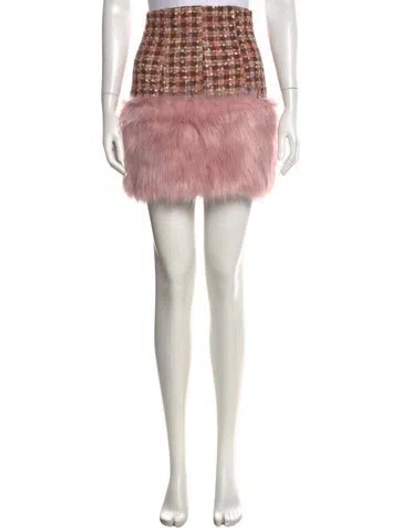 Pre-owned Kim Shui Tweed Pattern Mini Skirt In Pink