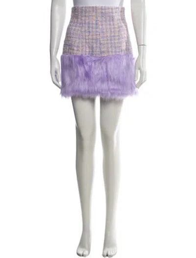 Pre-owned Kim Shui Tweed Pattern Mini Skirt In Purple