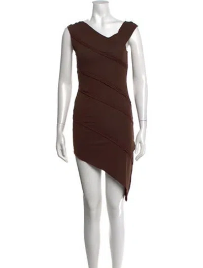 Pre-owned Kim Shui V-neck Mini Dress In Brown
