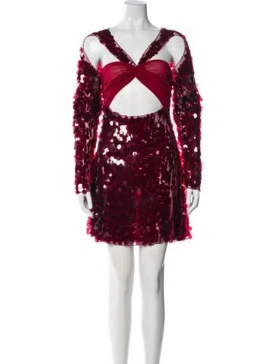 Pre-owned Kim Shui V-neck Mini Dress In Red