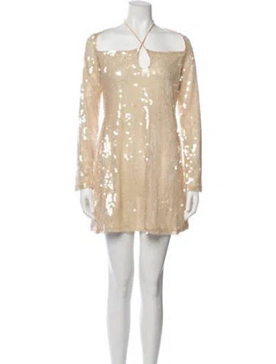 Pre-owned Kim Shui V-neck Mini Dress W/ Tags In Neutral