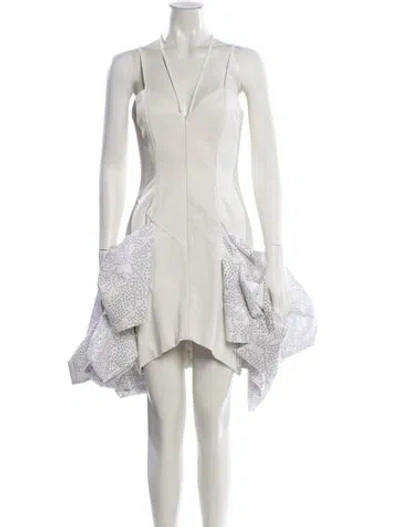 Pre-owned Kim Shui V-neck Mini Dress In White