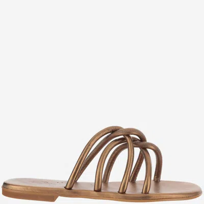 Kima Leather Sandals In Brown