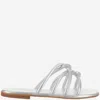 Kima Leather Sandals With Rhinestones In Silver