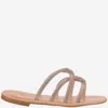 Kima Leather Sandals With Rhinestones In Pink