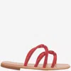 Kima Leather Sandals With Rhinestones In Red