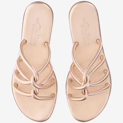 Kima Leather With Rhinestones Sandals In Pink