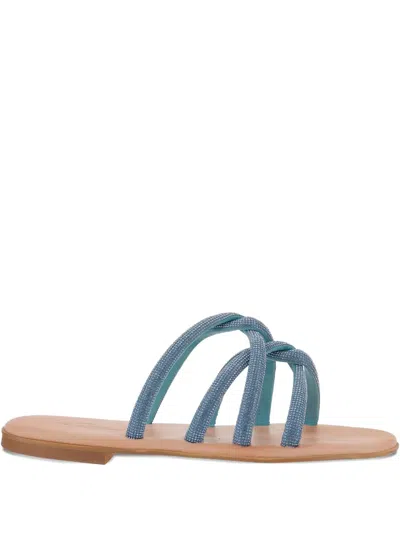 Kima Rhinestone-embellished Sandals In Blue