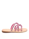 Kima Leather Sandals With Rhinestones In Nude & Neutrals