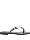 Kimai Leather Flat Sandals In Black