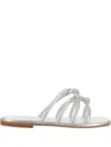 Kimai Leather Flat Sandals In White