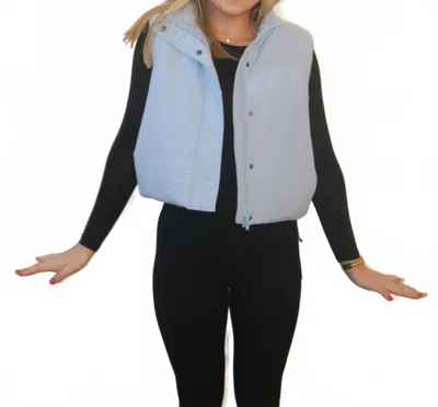 Kimberly C Bri Button Up Vest In Baby Blue