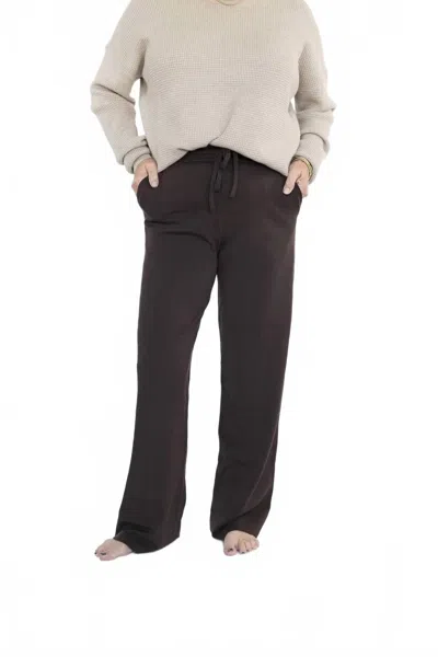 Kimberly C Dean Scuba Pants In Dark Chocolate In Black