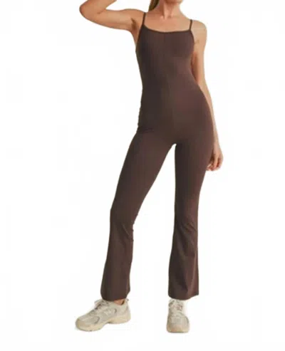 Kimberly C Flare Leg Jumpsuit In Chocolate In Brown