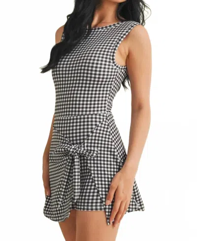 Kimberly C Gingham Print Wrap Tie Front Mini Dress In Black