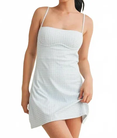 Kimberly C Gingham Sweetheart Dress In Blue In Multi