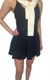 Kimberly C Grace Pleated Skort In Black In Blue