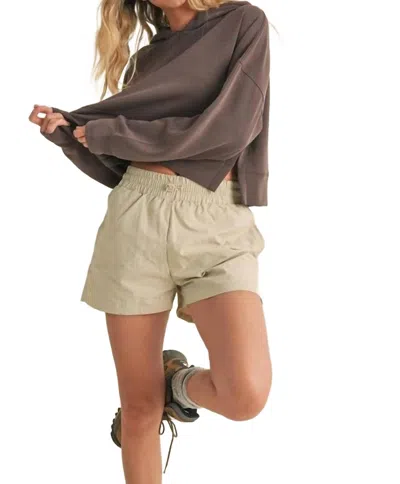 Kimberly C Super Soft Air Scuba Oversized Crop Hoodie In Chocolate In Gold