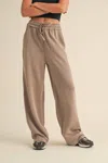 Kimberly C Super Soft Air Scuba Wide Leg Pants In Taupe In Grey