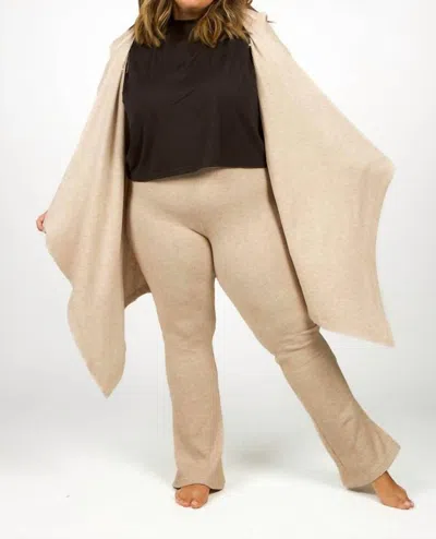 Kimberly C Waffle Knit Hoodie In Camel In Brown