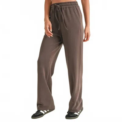 Kimberly C Zada Super Soft Wide Leg Sweatpants In Chocolate In Brown