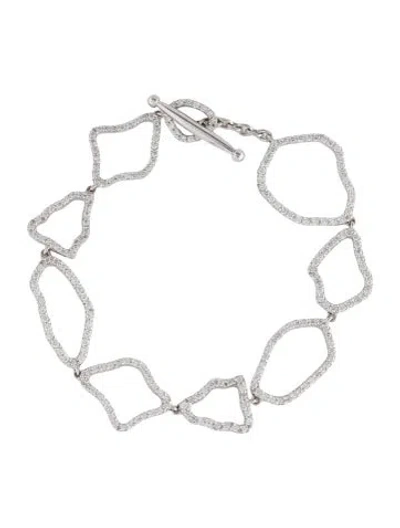 Pre-owned Kimberly Mcdonald 18k 1.88ctw Diamond Geode-inspired Link Bracelet, 6.5" In Multi