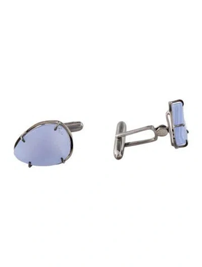 Pre-owned Kimberly Mcdonald 18k Druzy Cufflinks In Multi