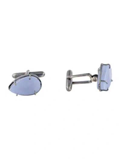 Pre-owned Kimberly Mcdonald 18k Druzy Cufflinks In Multi