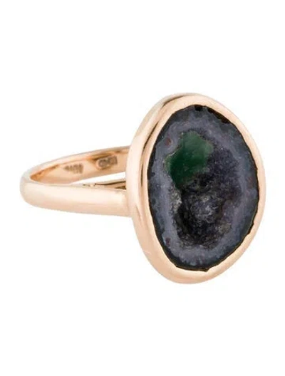 Pre-owned Kimberly Mcdonald 18k Geode Cocktail Ring In Multi