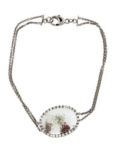 Pre-owned Kimberly Mcdonald 18k Sagnetic Quartz Station Bracelet In Multi