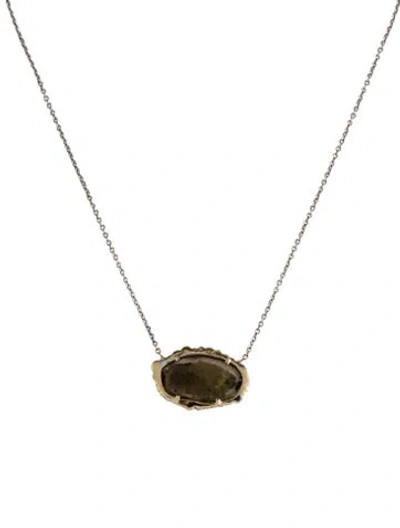 Pre-owned Kimberly Mcdonald Geode & Diamond Pendant Necklace, 16" In Multi