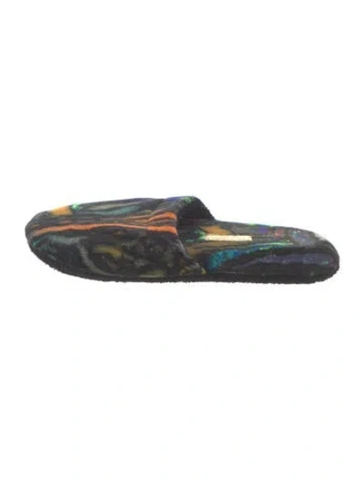 Pre-owned Kimberly Mcdonald Patterned Slides In Blue